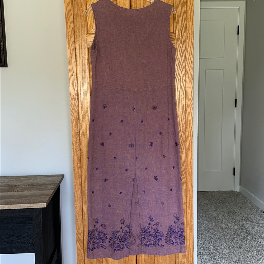 I.V.Y petite P6 Elegant Purple Sleeveless Dress with embroidery empire waist - Picture 8 of 9